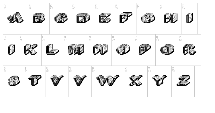 DasRiese Shadow font map